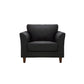Contemporary Pillow Back Sofa 31"H Flared Arm Couch for Apartment 31.5"L x 29.5"W x 31"H Matte Black Clearhalo 'furn' 'furn_sofas' 'Furniture' 'furniture_sofas' 'Living Room Furniture' 'Sofa' 'sofas' 4946831