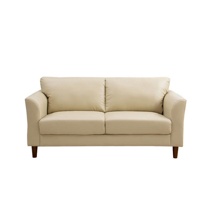 Contemporary Pillow Back Sofa 31"H Flared Arm Couch for Apartment 63"L x 29.5"W x 31"H Off-White Clearhalo 'furn' 'furn_sofas' 'Furniture' 'furniture_sofas' 'Living Room Furniture' 'Sofa' 'sofas' 4946836
