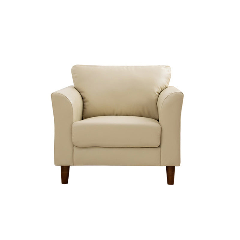 Contemporary Pillow Back Sofa 31"H Flared Arm Couch for Apartment 31.5"L x 29.5"W x 31"H Off-White Clearhalo 'furn' 'furn_sofas' 'Furniture' 'furniture_sofas' 'Living Room Furniture' 'Sofa' 'sofas' 4946837