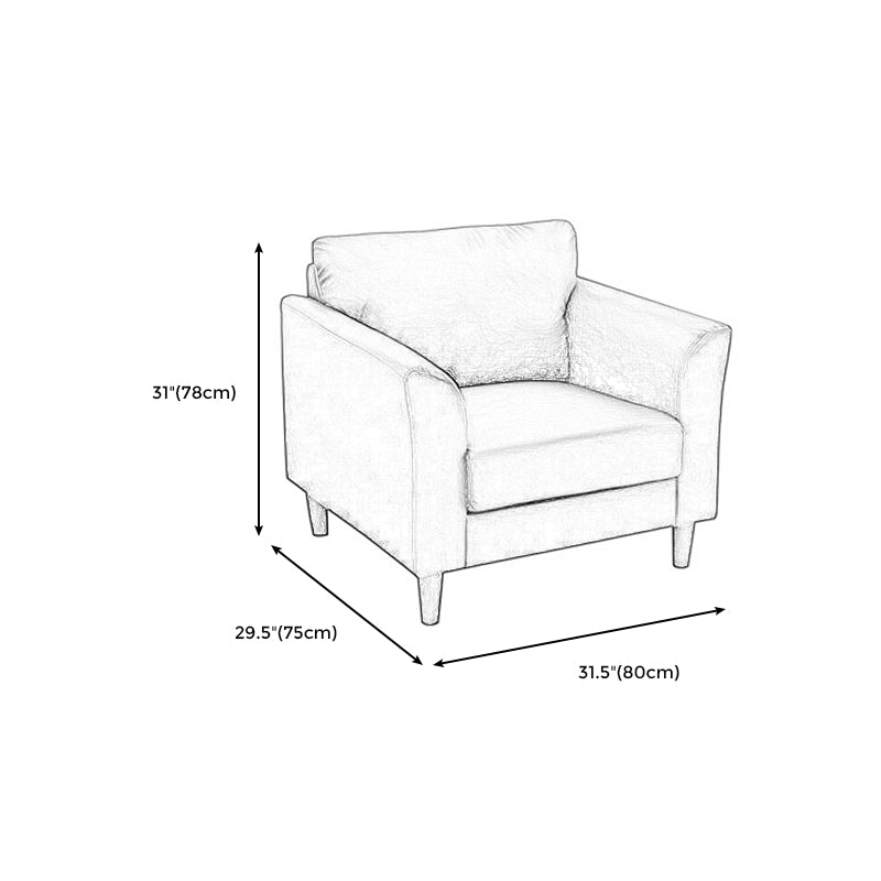 Contemporary Pillow Back Sofa 31"H Flared Arm Couch for Apartment Clearhalo 'furn' 'furn_sofas' 'Furniture' 'furniture_sofas' 'Living Room Furniture' 'Sofa' 'sofas' 4946841