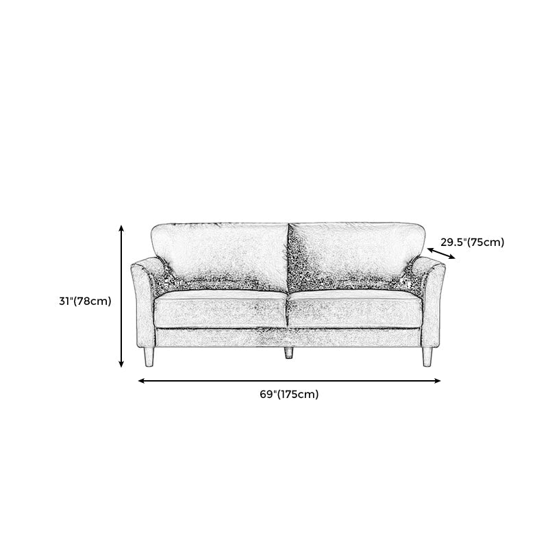 Contemporary Pillow Back Sofa 31"H Flared Arm Couch for Apartment Clearhalo 'furn' 'furn_sofas' 'Furniture' 'furniture_sofas' 'Living Room Furniture' 'Sofa' 'sofas' 4946845