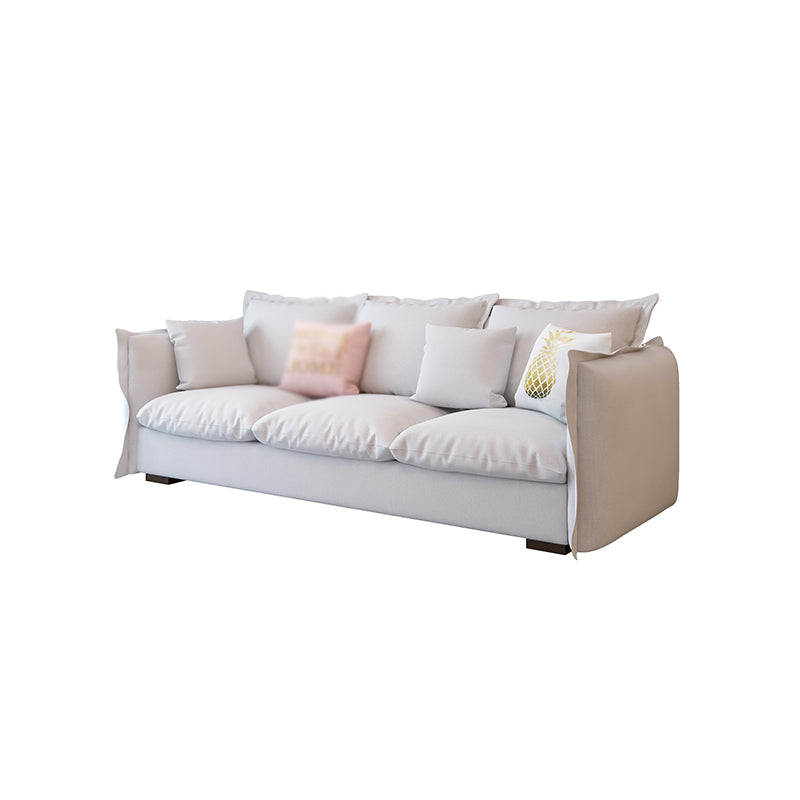 Nordic Square Arm Standard Sofa Beige Pillow Back Couch for Living Room Clearhalo 'Furniture' 'furniture_sofas' 'Living Room Furniture' 'Sofa' 'sofas' 4946850