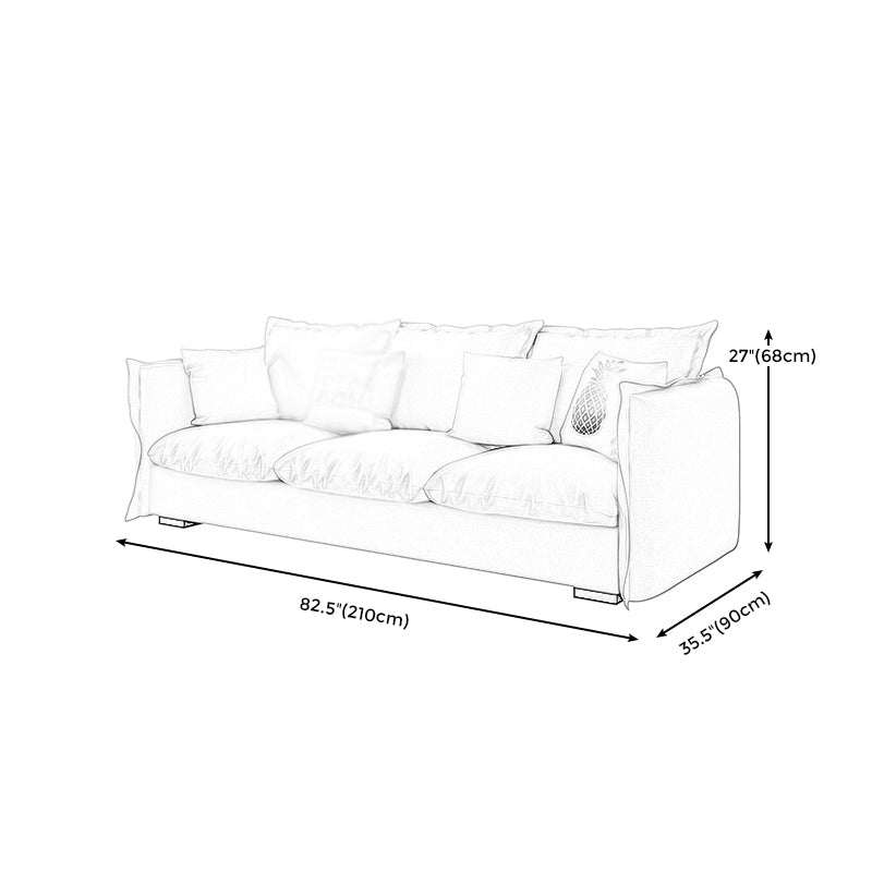 Nordic Square Arm Standard Sofa Beige Pillow Back Couch for Living Room Clearhalo 'Furniture' 'furniture_sofas' 'Living Room Furniture' 'Sofa' 'sofas' 4946857