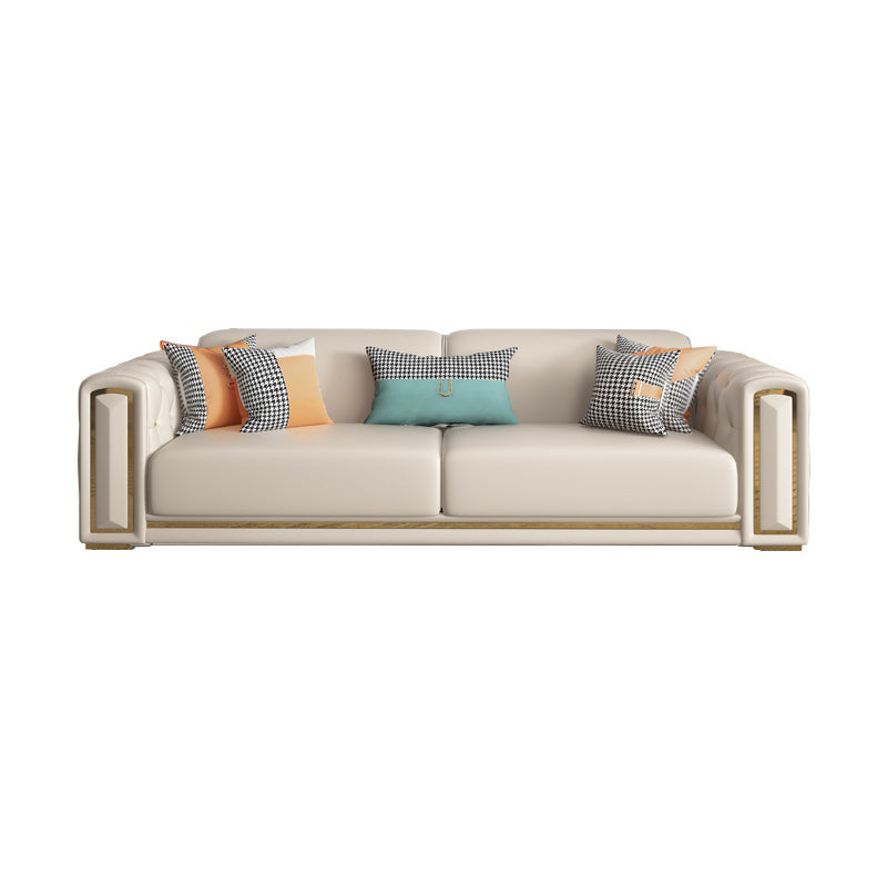 Modern Stain-ResistantSquare Arm Sofa Living Room Tufted Back Couch with Square Arms 87"L x 37"W x 31.5"H Nappa Clearhalo 'furn' 'furn_sofas' 'Furniture' 'furniture_sofas' 'Living Room Furniture' 'Sofa' 'sofas' 4946872