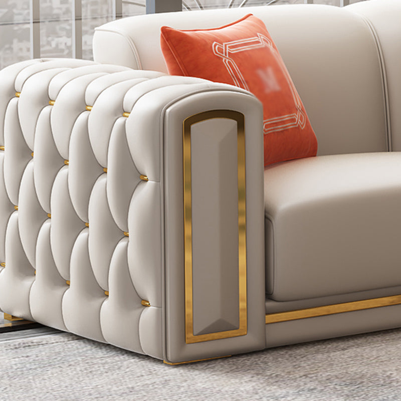 Modern Stain-ResistantSquare Arm Sofa Living Room Tufted Back Couch with Square Arms Clearhalo 'furn' 'furn_sofas' 'Furniture' 'furniture_sofas' 'Living Room Furniture' 'Sofa' 'sofas' 4946881