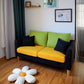 Scandinavian Cotton Blend Settee Square Arm Loveseat with Removable Cushions Black Green Yellow Clearhalo 'furn' 'furn_sofas' 'Furniture' 'furniture_sofas' 'Living Room Furniture' 'Sofa' 'sofas' 4946899