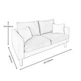 Scandinavian Cotton Blend Settee Square Arm Loveseat with Removable Cushions Clearhalo 'furn' 'furn_sofas' 'Furniture' 'furniture_sofas' 'Living Room Furniture' 'Sofa' 'sofas' 4946906