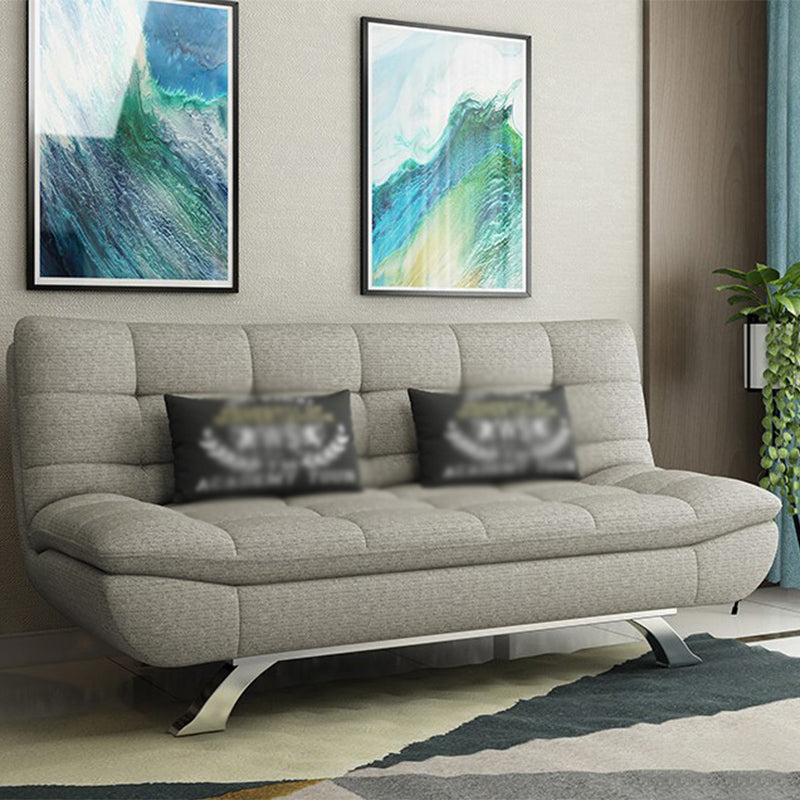Cotton Blend Armless Sleeper Sofa Modern Tufted Back Sofa Couch Light Gray Clearhalo 'furn' 'furn_sofas' 'Furniture' 'furniture_sofas' 'Living Room Furniture' 'Sofa' 'sofas' 4946923
