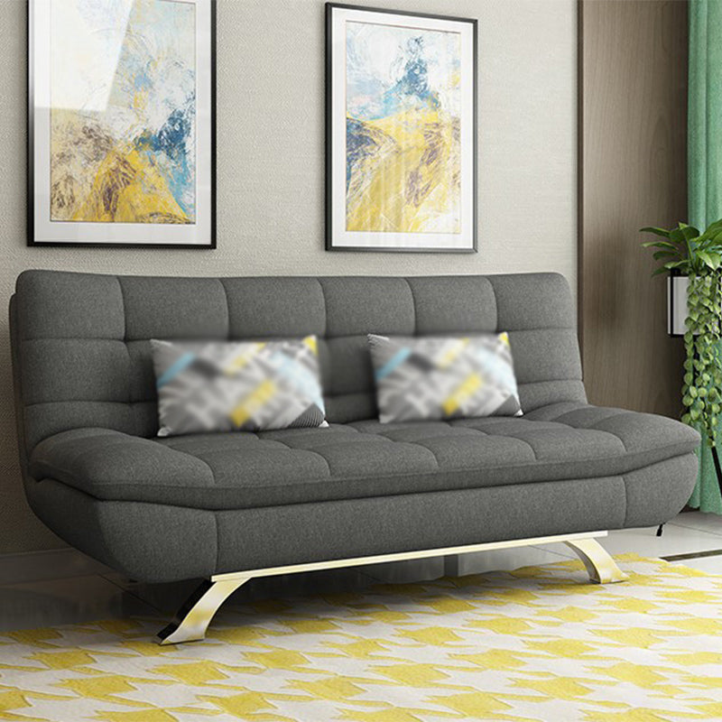 Cotton Blend Armless Sleeper Sofa Modern Tufted Back Sofa Couch Grey Clearhalo 'furn' 'furn_sofas' 'Furniture' 'furniture_sofas' 'Living Room Furniture' 'Sofa' 'sofas' 4946924