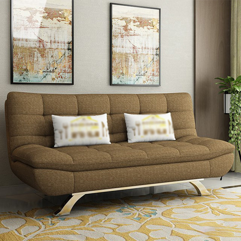 Cotton Blend Armless Sleeper Sofa Modern Tufted Back Sofa Couch Brown Clearhalo 'furn' 'furn_sofas' 'Furniture' 'furniture_sofas' 'Living Room Furniture' 'Sofa' 'sofas' 4946927
