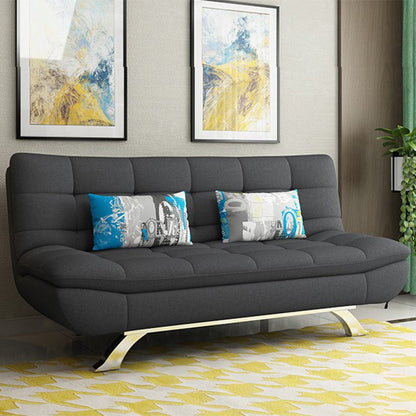 Cotton Blend Armless Sleeper Sofa Modern Tufted Back Sofa Couch Dark Gray Clearhalo 'furn' 'furn_sofas' 'Furniture' 'furniture_sofas' 'Living Room Furniture' 'Sofa' 'sofas' 4946932