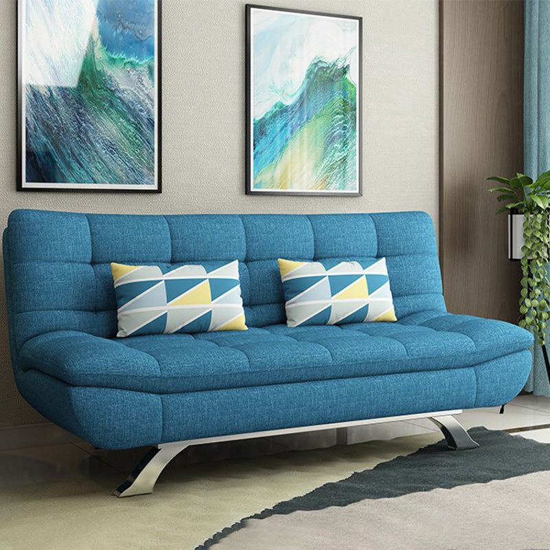 Cotton Blend Armless Sleeper Sofa Modern Tufted Back Sofa Couch Blue Clearhalo 'furn' 'furn_sofas' 'Furniture' 'furniture_sofas' 'Living Room Furniture' 'Sofa' 'sofas' 4946933