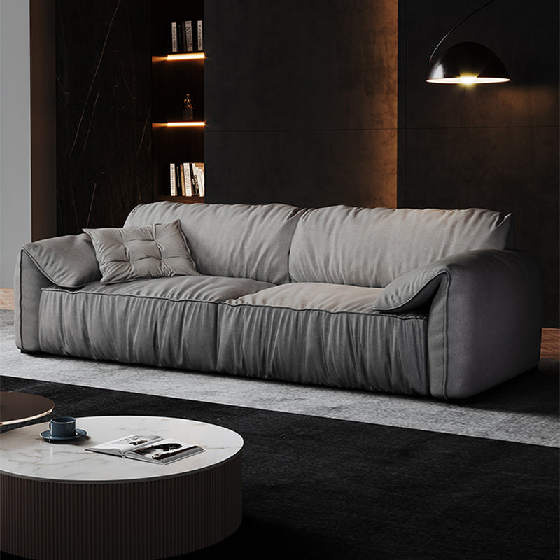 Living Room Pillow Top Arm Standard Sofa Light Gray Couch for Apartment 86.5"L x 41.5"W x 33.5"H Down Clearhalo 'furn' 'furn_sofas' 'Furniture' 'furniture_sofas' 'Living Room Furniture' 'Sofa' 'sofas' 4946941