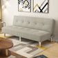 Contemporary Tufted Back Standard Couch Linen/Faux Leather Armless Sofa Bed Linen Gray Clearhalo 'furn' 'furn_sofas' 'Furniture' 'furniture_sofas' 'Living Room Furniture' 'Sofa' 'sofas' 4946957