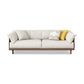 Scandinavian Tuxedo Arm Settee Cotton Blend Standard Sofa with Wooden Legs 67"L x 33"W x 30"H Walnut Clearhalo 'furn' 'furn_sofas' 'Furniture' 'furniture_sofas' 'Living Room Furniture' 'Sofa' 'sofas' 4946980