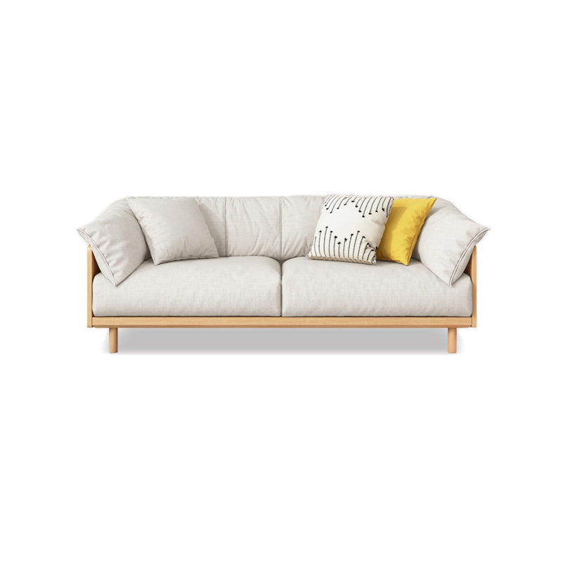 Scandinavian Tuxedo Arm Settee Cotton Blend Standard Sofa with Wooden Legs Clearhalo 'furn' 'furn_sofas' 'Furniture' 'furniture_sofas' 'Living Room Furniture' 'Sofa' 'sofas' 4946984