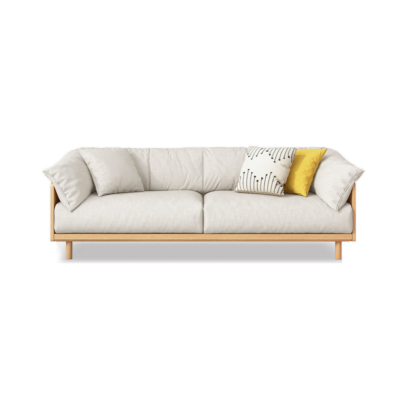 Scandinavian Tuxedo Arm Settee Cotton Blend Standard Sofa with Wooden Legs Clearhalo 'furn' 'furn_sofas' 'Furniture' 'furniture_sofas' 'Living Room Furniture' 'Sofa' 'sofas' 4946986