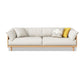 Scandinavian Tuxedo Arm Settee Cotton Blend Standard Sofa with Wooden Legs 78.7"L x 33.5"W x 29.5"H Natural Wood Clearhalo 'furn' 'furn_sofas' 'Furniture' 'furniture_sofas' 'Living Room Furniture' 'Sofa' 'sofas' 4946988
