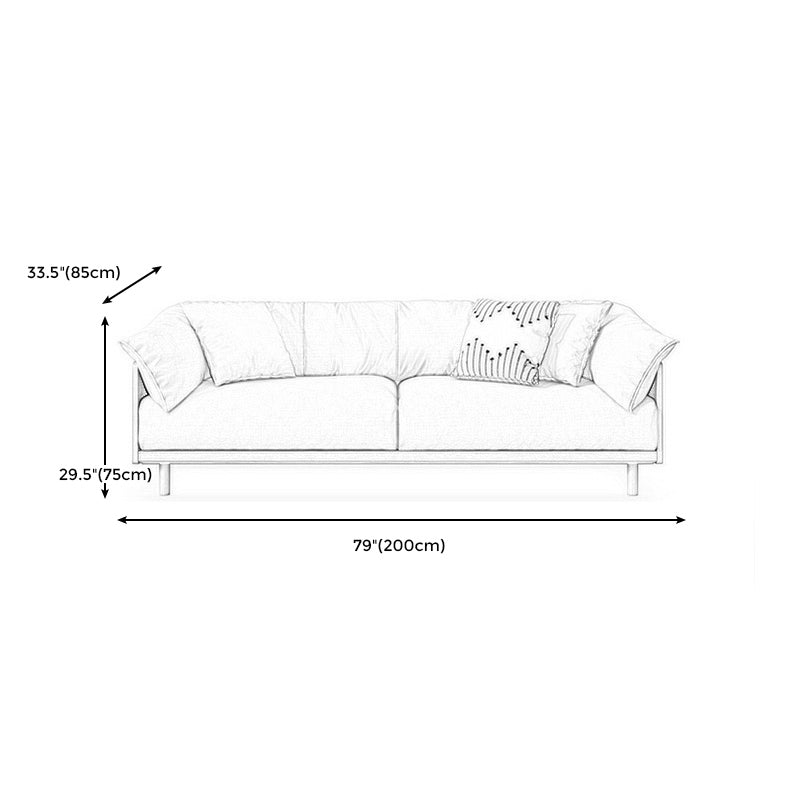 Scandinavian Tuxedo Arm Settee Cotton Blend Standard Sofa with Wooden Legs Clearhalo 'furn' 'furn_sofas' 'Furniture' 'furniture_sofas' 'Living Room Furniture' 'Sofa' 'sofas' 4946994