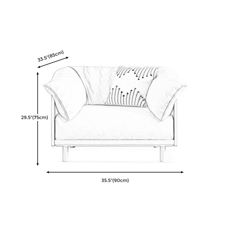 Scandinavian Tuxedo Arm Settee Cotton Blend Standard Sofa with Wooden Legs Clearhalo 'furn' 'furn_sofas' 'Furniture' 'furniture_sofas' 'Living Room Furniture' 'Sofa' 'sofas' 4946997