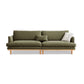 Nordic Fabric Square Arm Standard Sofa Loose Back Settee with Wooden Legs 102"L x 35.5"W x 33"H Green Clearhalo 'furn' 'furn_sofas' 'Furniture' 'furniture_sofas' 'Living Room Furniture' 'Sofa' 'sofas' 4947003