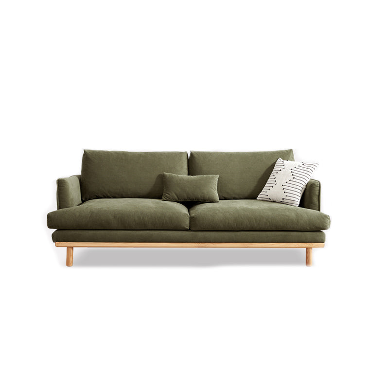 Nordic Fabric Square Arm Standard Sofa Loose Back Settee with Wooden Legs Clearhalo 'furn' 'furn_sofas' 'Furniture' 'furniture_sofas' 'Living Room Furniture' 'Sofa' 'sofas' 4947008