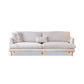 Nordic Fabric Square Arm Standard Sofa Loose Back Settee with Wooden Legs 87"L x 35.5"W x 33"H White Clearhalo 'furn' 'furn_sofas' 'Furniture' 'furniture_sofas' 'Living Room Furniture' 'Sofa' 'sofas' 4947009
