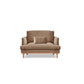 Nordic Fabric Square Arm Standard Sofa Loose Back Settee with Wooden Legs 35"L x 35"W x 33.5"H Brown Clearhalo 'furn' 'furn_sofas' 'Furniture' 'furniture_sofas' 'Living Room Furniture' 'Sofa' 'sofas' 4947019