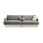 Nordic Fabric Square Arm Standard Sofa Loose Back Settee with Wooden Legs 102"L x 35.5"W x 33"H Gray Clearhalo 'furn' 'furn_sofas' 'Furniture' 'furniture_sofas' 'Living Room Furniture' 'Sofa' 'sofas' 4947023