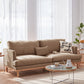 Nordic Fabric Square Arm Standard Sofa Loose Back Settee with Wooden Legs 79"L x 35.5"W x 33"H Brown Clearhalo 'furn' 'furn_sofas' 'Furniture' 'furniture_sofas' 'Living Room Furniture' 'Sofa' 'sofas' 4947024