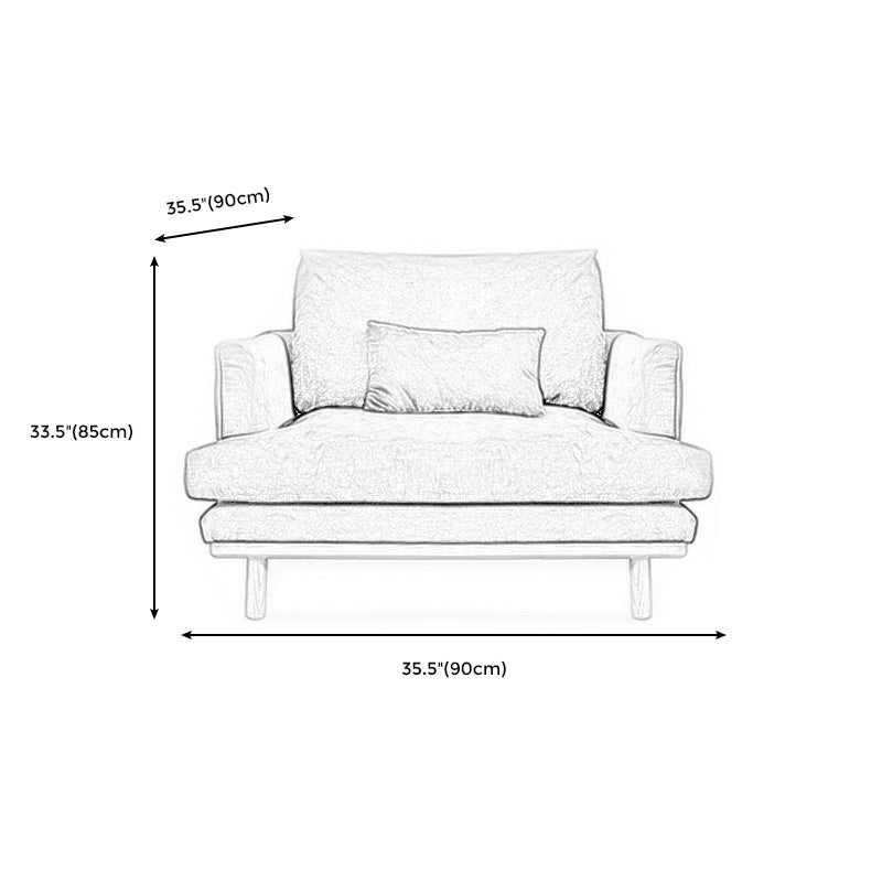 Nordic Fabric Square Arm Standard Sofa Loose Back Settee with Wooden Legs Clearhalo 'furn' 'furn_sofas' 'Furniture' 'furniture_sofas' 'Living Room Furniture' 'Sofa' 'sofas' 4947032