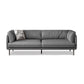 Faux Leather Tight Back Settee Modern Square Arm Couch in Black/Brown/Gray 87"L x 39"W x 31.5"H Gray Clearhalo 'furn' 'furn_sofas' 'Furniture' 'furniture_sofas' 'Living Room Furniture' 'Sofa' 'sofas' 4947037