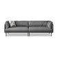 Faux Leather Tight Back Settee Modern Square Arm Couch in Black/Brown/Gray 98"L x 39"W x 31.5"H Gray Clearhalo 'furn' 'furn_sofas' 'Furniture' 'furniture_sofas' 'Living Room Furniture' 'Sofa' 'sofas' 4947039
