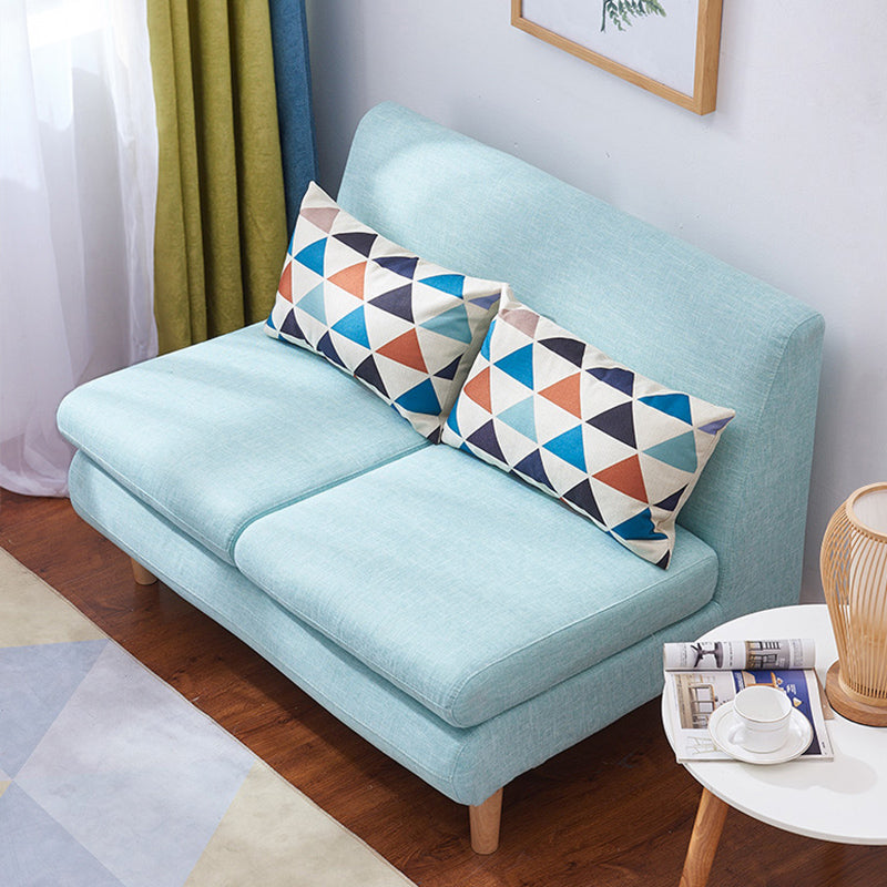 Modern Fabric Armless Settee Tight Back Standard Sofa for Living Room 39"L x 28"W x 27.5"H Light Blue Clearhalo 'furn' 'furn_sofas' 'Furniture' 'furniture_sofas' 'Living Room Furniture' 'Sofa' 'sofas' 4947080
