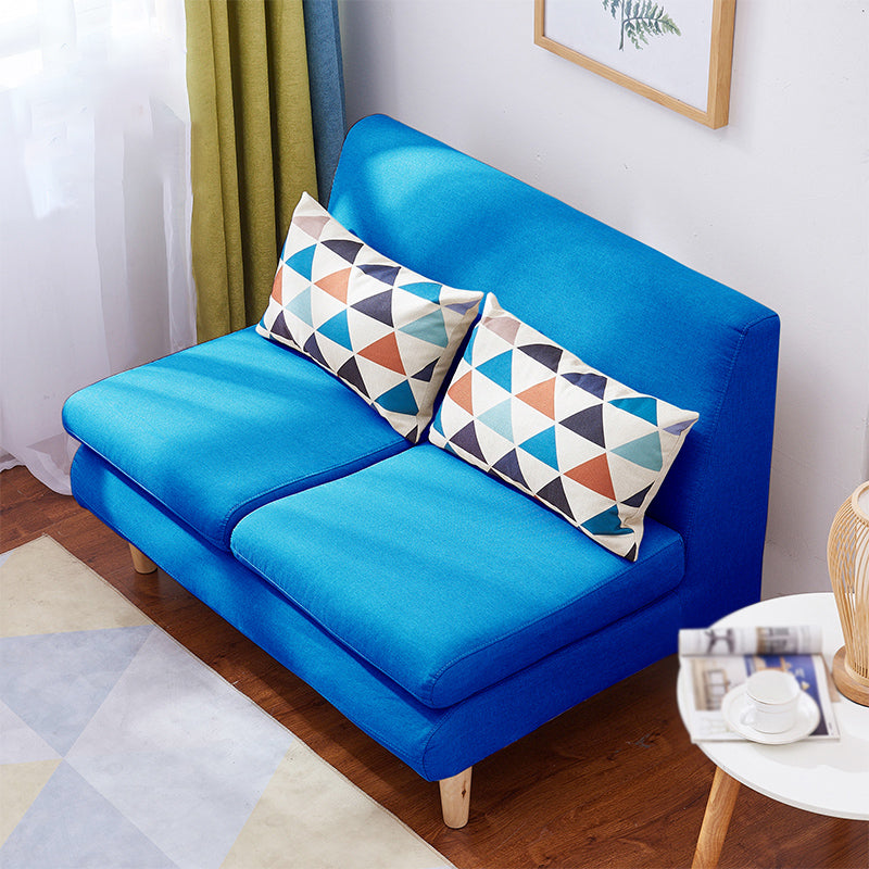 Modern Fabric Armless Settee Tight Back Standard Sofa for Living Room 39"L x 28"W x 27.5"H Blue Clearhalo 'furn' 'furn_sofas' 'Furniture' 'furniture_sofas' 'Living Room Furniture' 'Sofa' 'sofas' 4947081