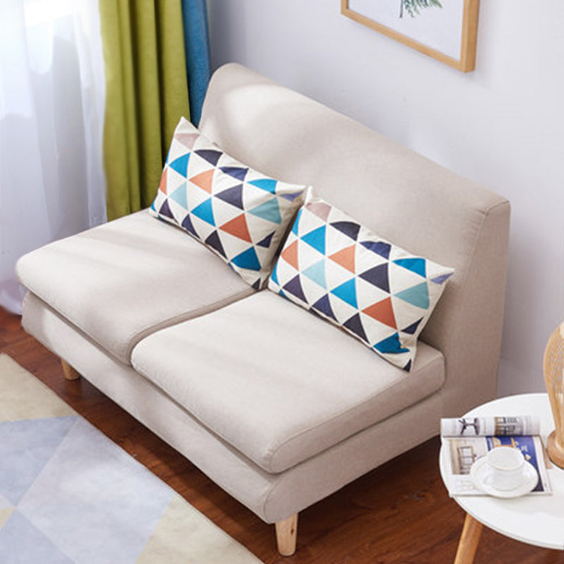 Modern Fabric Armless Settee Tight Back Standard Sofa for Living Room 39"L x 28"W x 27.5"H Khaki Clearhalo 'furn' 'furn_sofas' 'Furniture' 'furniture_sofas' 'Living Room Furniture' 'Sofa' 'sofas' 4947088