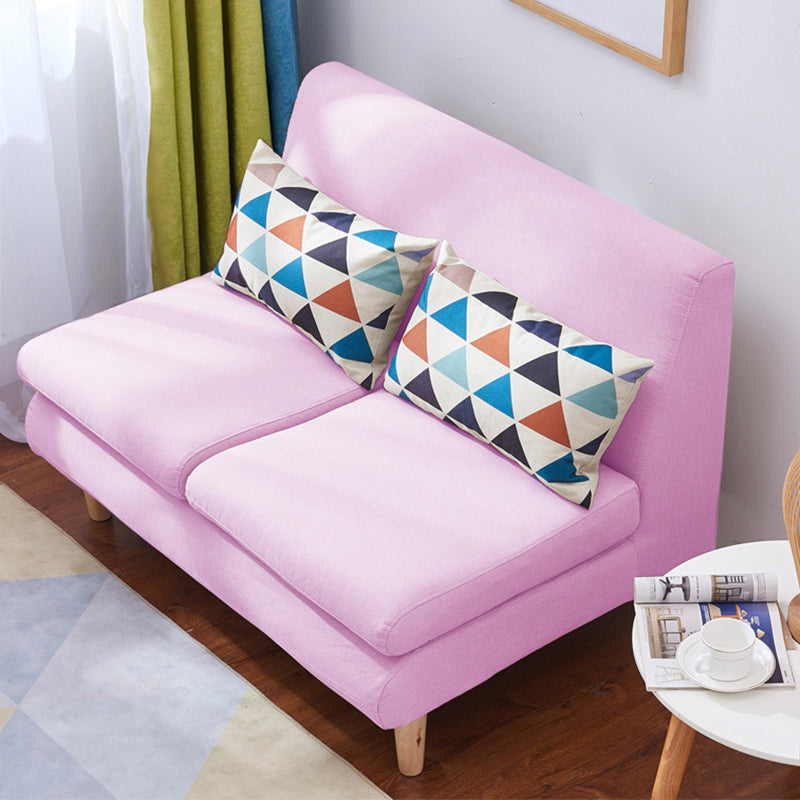 Modern Fabric Armless Settee Tight Back Standard Sofa for Living Room 39"L x 28"W x 27.5"H Pink Clearhalo 'furn' 'furn_sofas' 'Furniture' 'furniture_sofas' 'Living Room Furniture' 'Sofa' 'sofas' 4947090