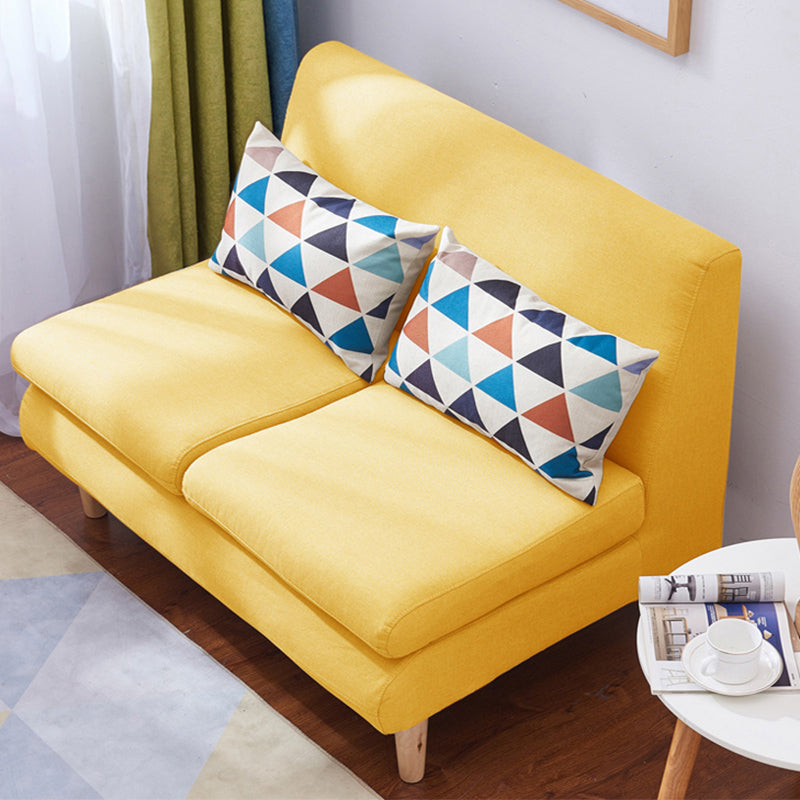 Modern Fabric Armless Settee Tight Back Standard Sofa for Living Room 39"L x 28"W x 27.5"H Yellow Clearhalo 'furn' 'furn_sofas' 'Furniture' 'furniture_sofas' 'Living Room Furniture' 'Sofa' 'sofas' 4947093