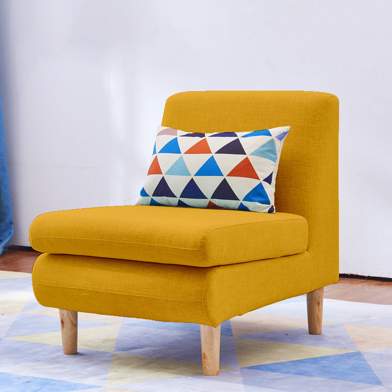 Modern Fabric Armless Settee Tight Back Standard Sofa for Living Room 24"L x 28"W x 28"H Yellow Clearhalo 'furn' 'furn_sofas' 'Furniture' 'furniture_sofas' 'Living Room Furniture' 'Sofa' 'sofas' 4947098