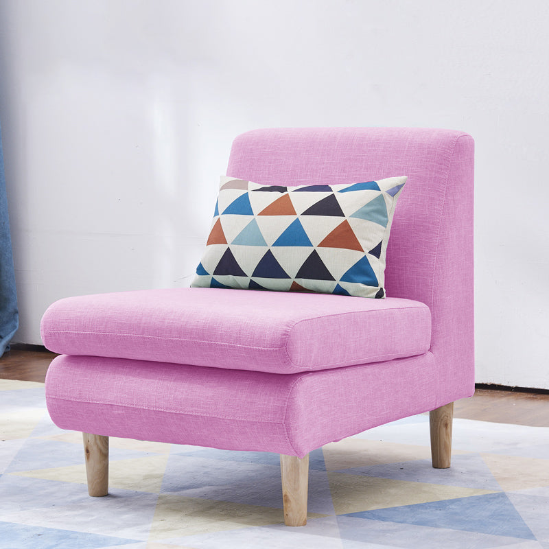 Modern Fabric Armless Settee Tight Back Standard Sofa for Living Room 24"L x 28"W x 28"H Pink Clearhalo 'furn' 'furn_sofas' 'Furniture' 'furniture_sofas' 'Living Room Furniture' 'Sofa' 'sofas' 4947100