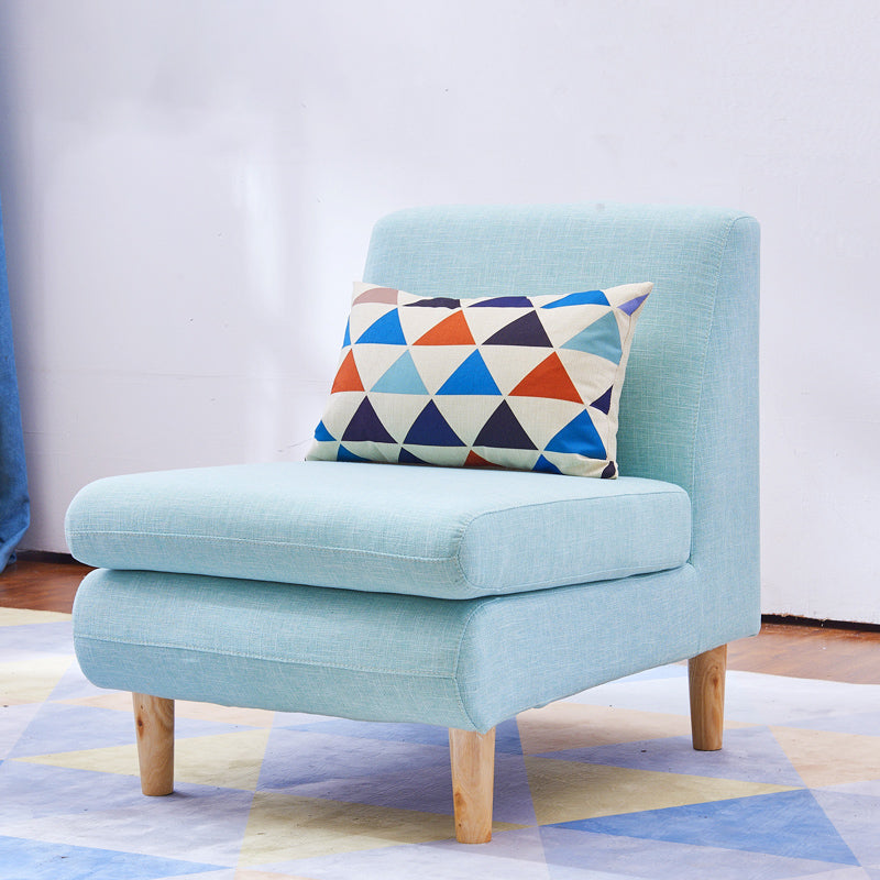 Modern Fabric Armless Settee Tight Back Standard Sofa for Living Room 24"L x 28"W x 28"H Light Blue Clearhalo 'furn' 'furn_sofas' 'Furniture' 'furniture_sofas' 'Living Room Furniture' 'Sofa' 'sofas' 4947101