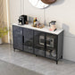 Wood Living Room Sideboard Cabinet Glam Server Cabinet with Storage and Glass Door Black White Clearhalo 'buffet_sideboard' 'Buffets & Sideboards' 'Furniture' 'furniture_buffet_sideboard' 'Kitchen & Dining Furniture' 4948078