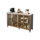 Wood Living Room Sideboard Cabinet Glam Server Cabinet with Storage and Glass Door White-Gold Clearhalo 'buffet_sideboard' 'Buffets & Sideboards' 'Furniture' 'furniture_buffet_sideboard' 'Kitchen & Dining Furniture' 4948084
