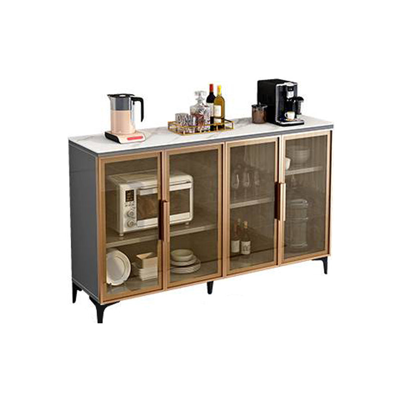Wood Living Room Sideboard Cabinet Glam Server Cabinet with Storage and Glass Door Clearhalo 'buffet_sideboard' 'Buffets & Sideboards' 'Furniture' 'furniture_buffet_sideboard' 'Kitchen & Dining Furniture' 4948086