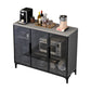 Wood Living Room Sideboard Cabinet Glam Server Cabinet with Storage and Glass Door Black-Gray Clearhalo 'buffet_sideboard' 'Buffets & Sideboards' 'Furniture' 'furniture_buffet_sideboard' 'Kitchen & Dining Furniture' 4948087