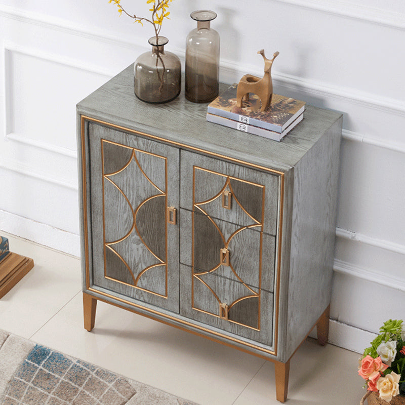 Glam Dining Server Wood and Metal Sideboard Cabinet with Drawers and Storage Clearhalo 'buffet_sideboard' 'Buffets & Sideboards' 'Furniture' 'furniture_buffet_sideboard' 'Kitchen & Dining Furniture' 4948116