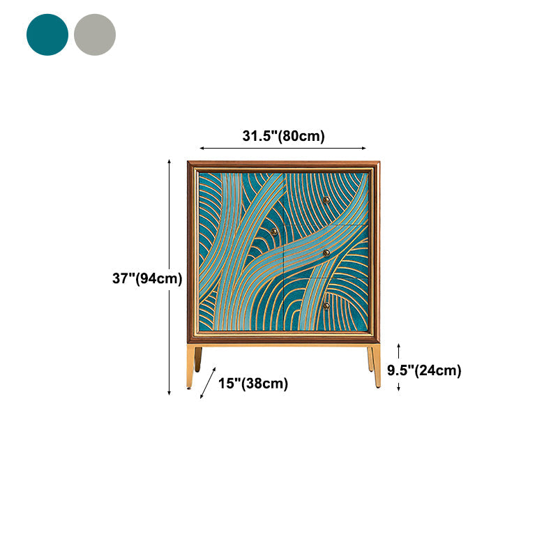 Glam Dining Server Wood and Metal Sideboard Cabinet with Drawers and Storage Clearhalo 'buffet_sideboard' 'Buffets & Sideboards' 'Furniture' 'furniture_buffet_sideboard' 'Kitchen & Dining Furniture' 4948119