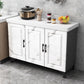 Engineered Wood Sideboard Modern Dining Server with Stone Countertop for Living Room Grey 47"L x 16"W x 33"H Clearhalo 'buffet_sideboard' 'Buffets & Sideboards' 'Furniture' 'furniture_buffet_sideboard' 'Kitchen & Dining Furniture' 4948123