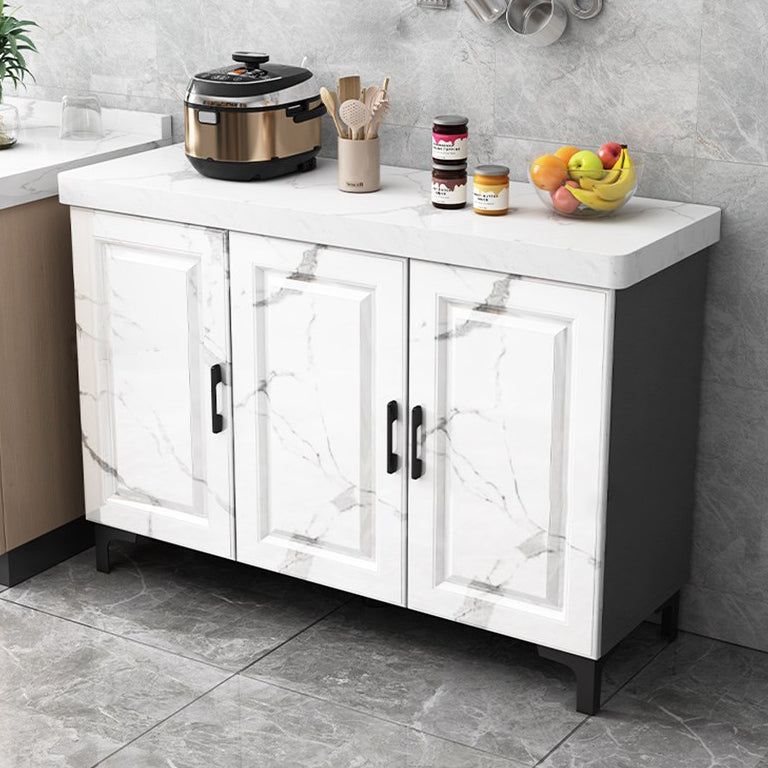 Engineered Wood Sideboard Modern Dining Server with Stone Countertop for Living Room Grey 47"L x 16"W x 33"H Clearhalo 'buffet_sideboard' 'Buffets & Sideboards' 'Furniture' 'furniture_buffet_sideboard' 'Kitchen & Dining Furniture' 4948123