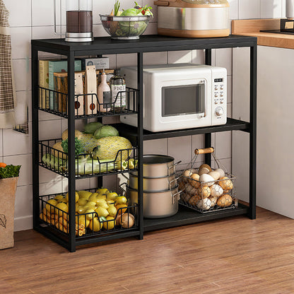 Modern Engineered Wood Buffet/Console Open Storage Buffet Stand for Kitchen Black 31"L x 12"W x 31"H Clearhalo 'buffet_sideboard' 'Buffets & Sideboards' 'Furniture' 'furniture_buffet_sideboard' 'Kitchen & Dining Furniture' 4948139